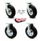 Service Caster 8 Inch Black Pneumatic Wheel Caster Swivel with Swivel Locks and 2 Rigid, 2PK SCC-100S280-PNB-BSL-2-R-2 - alternate 4